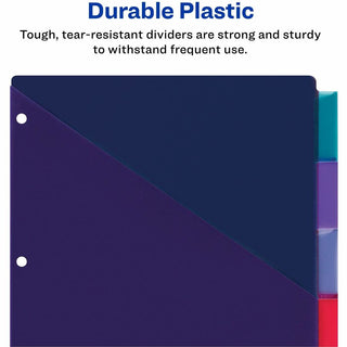 Big Tab Insertable Two-Pocket Plastic Dividers, 5-Tab, 11.13 x 9.25, Assorted, 1 Set