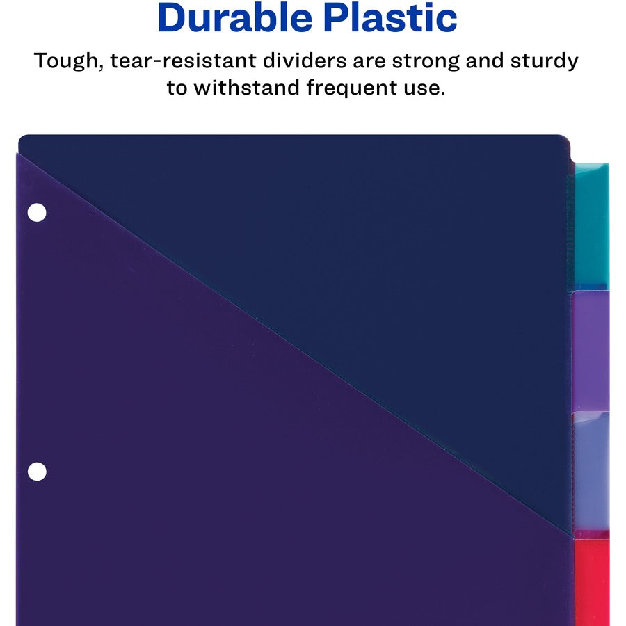 Big Tab Insertable Two-Pocket Plastic Dividers, 8-Tab, 11.13 x 9.25, Assorted, 1 Set