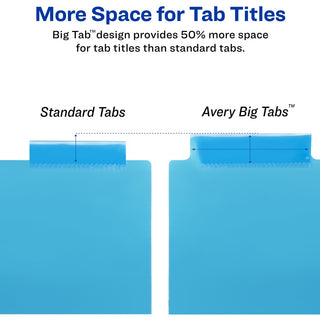 Big Tab Insertable Two-Pocket Plastic Dividers, 8-Tab, 11.13 x 9.25, Assorted, 1 Set