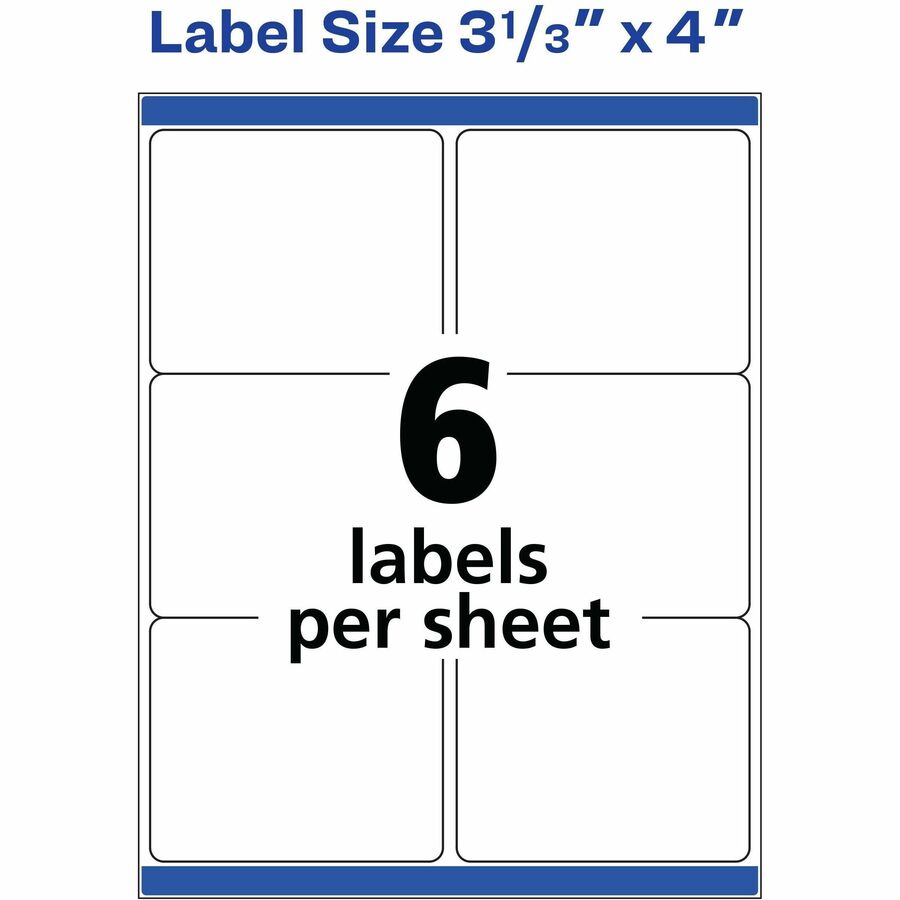 Avery TrueBlock Shipping Labels, Sure Feed Technology, Permanent Adhesive, 3-1/3" x 4" , 60 Labels (15264) - Avery Shipping Labels, Sure Feed, 3-1/3" x 4" , 60 White Labels (15264)