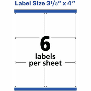 Avery TrueBlock Shipping Labels, Sure Feed Technology, Permanent Adhesive, 3-1/3" x 4" , 60 Labels (15264) - Avery Shipping Labels, Sure Feed, 3-1/3" x 4" , 60 White Labels (15264)
