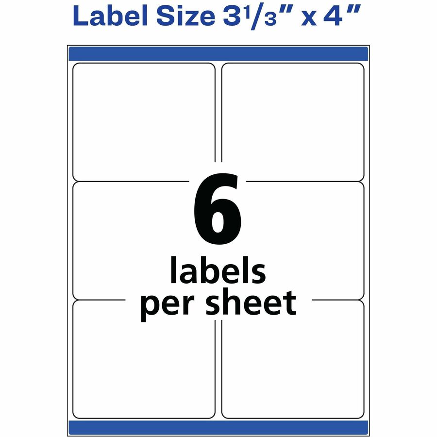 Avery TrueBlock Shipping Labels, Sure Feed Technology, Permanent Adhesive, 3-1/3" x 4" , 60 Labels (15264) - Avery Shipping Labels, Sure Feed, 3-1/3" x 4" , 60 White Labels (15264) - 7