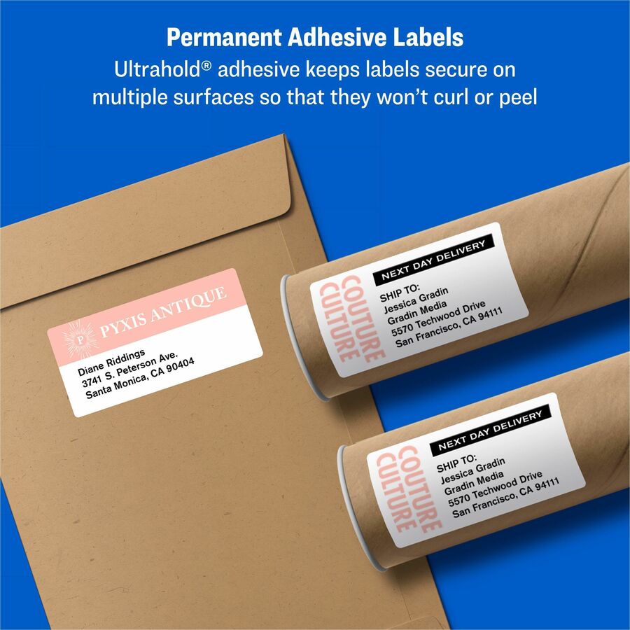 Avery TrueBlock Shipping Labels, Sure Feed Technology, Permanent Adhesive, 3-1/3" x 4" , 60 Labels (15264) - Avery Shipping Labels, Sure Feed, 3-1/3" x 4" , 60 White Labels (15264) - 6