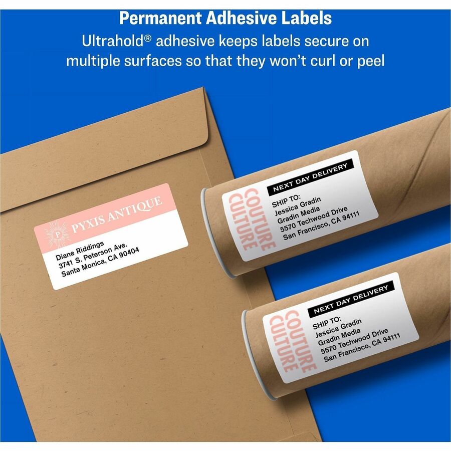 Avery Internet Shipping Labels, TrueBlock Technology, Permanent Adhesive, 5-1/2" x 8-1/2" , 20 Labels (18126) - Avery Internet Shipping Labels, 5-1/2" x 8-1/2" , 20 Labels (18126)