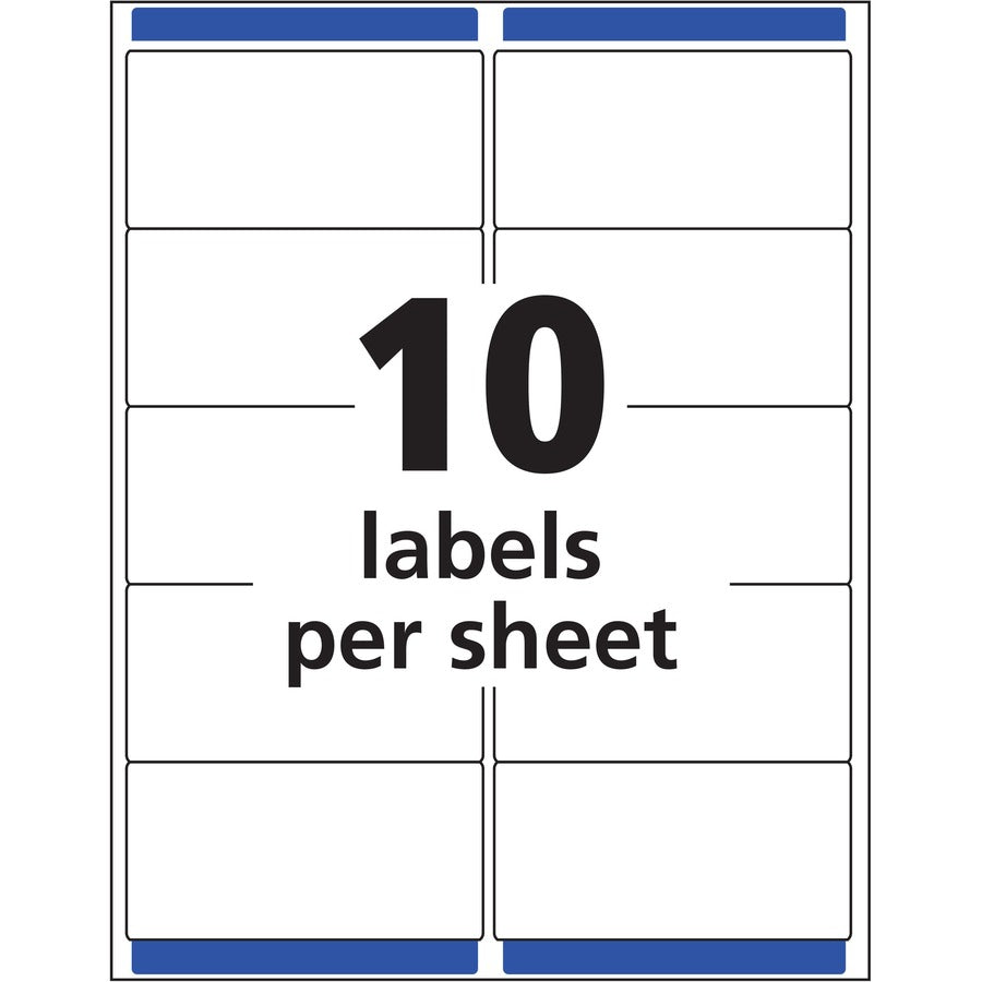 Avery Easy Peel Inkjet Printer Mailing Labels - Permanent Adhesive - Rectangle - Inkjet - Clear - Film - 10 / Sheet - 50 Total Sheets - 500 Total Label(s) - 5 / Carton - 8