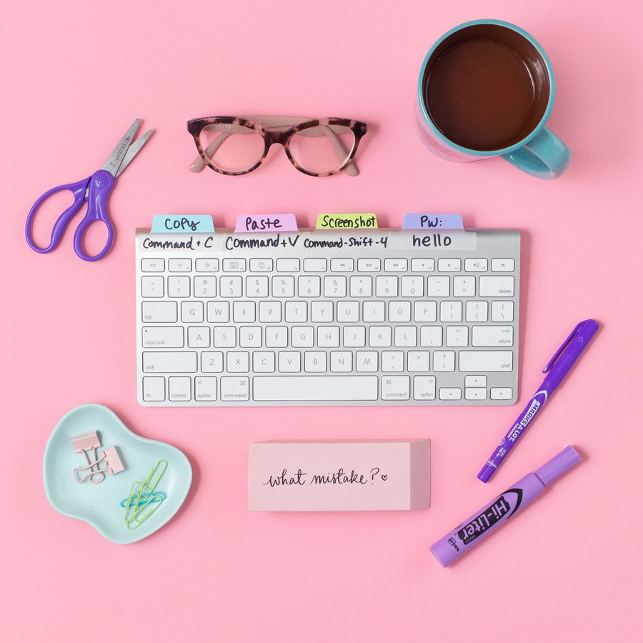 Ultra Tabs Repositionable Tabs, Margin Tabs: 2.5" x 1", 1/5-Cut, Assorted Pastel Colors, 24/Pack