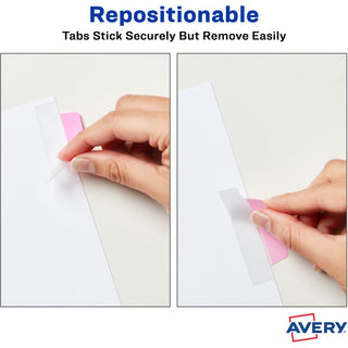 Ultra Tabs Repositionable Tabs, Margin Tabs: 2.5" x 1", 1/5-Cut, Assorted Pastel Colors, 24/Pack