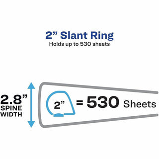Heavy-Duty Non Stick View Binder with DuraHinge and Slant Rings, 3 Rings, 2" Capacity, 11 x 8.5, White, 4/Pack