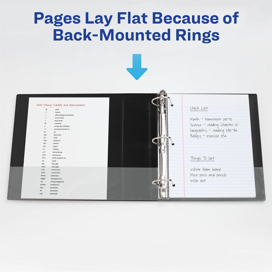 Heavy-Duty Non Stick View Binder with DuraHinge and Slant Rings, 3 Rings, 2" Capacity, 11 x 8.5, White, 4/Pack