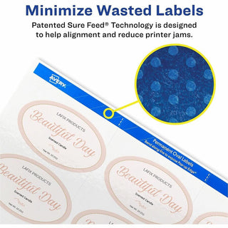 Avery Sure Feed Label Variety Pack - Permanent Adhesive - Assorted, Round, Oval, Square - Laser, Inkjet - White - Paper - 14 / Sheet - 48 Total Sheets - 630 Total Label(s) - 5 / Carton