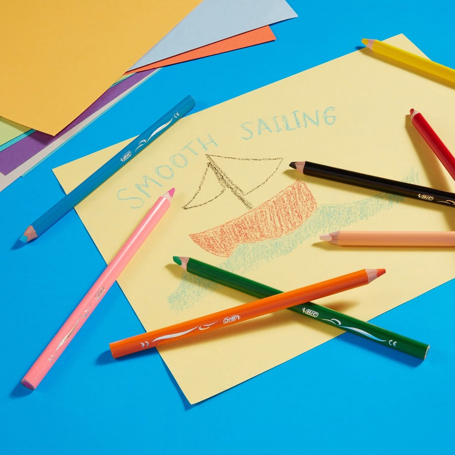Kids Jumbo Coloring Pencils, 1 mm, Assorted Lead and Barrel Colors, 12/Pack