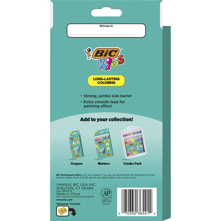 Kids Jumbo Coloring Pencils, 1 mm, Assorted Lead and Barrel Colors, 12/Pack