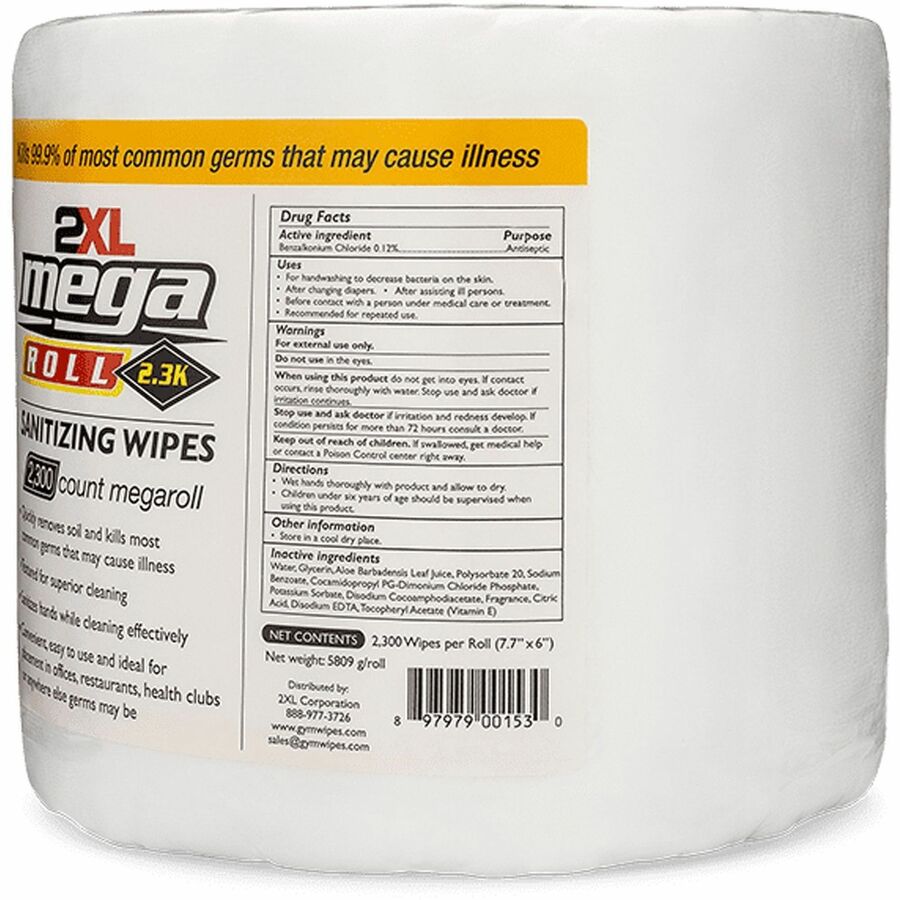 2xl-mega-roll-sanitizing-wipes-white-non-toxic-non-irritating-alcohol-free-phenol-free-bleach-free-ammonia-free-recyclable-for-hand-skin-multi-surface-office-restaurant-hotel-health-club-day-care-school-healthcare-veterinary-cli_txl422 - 2