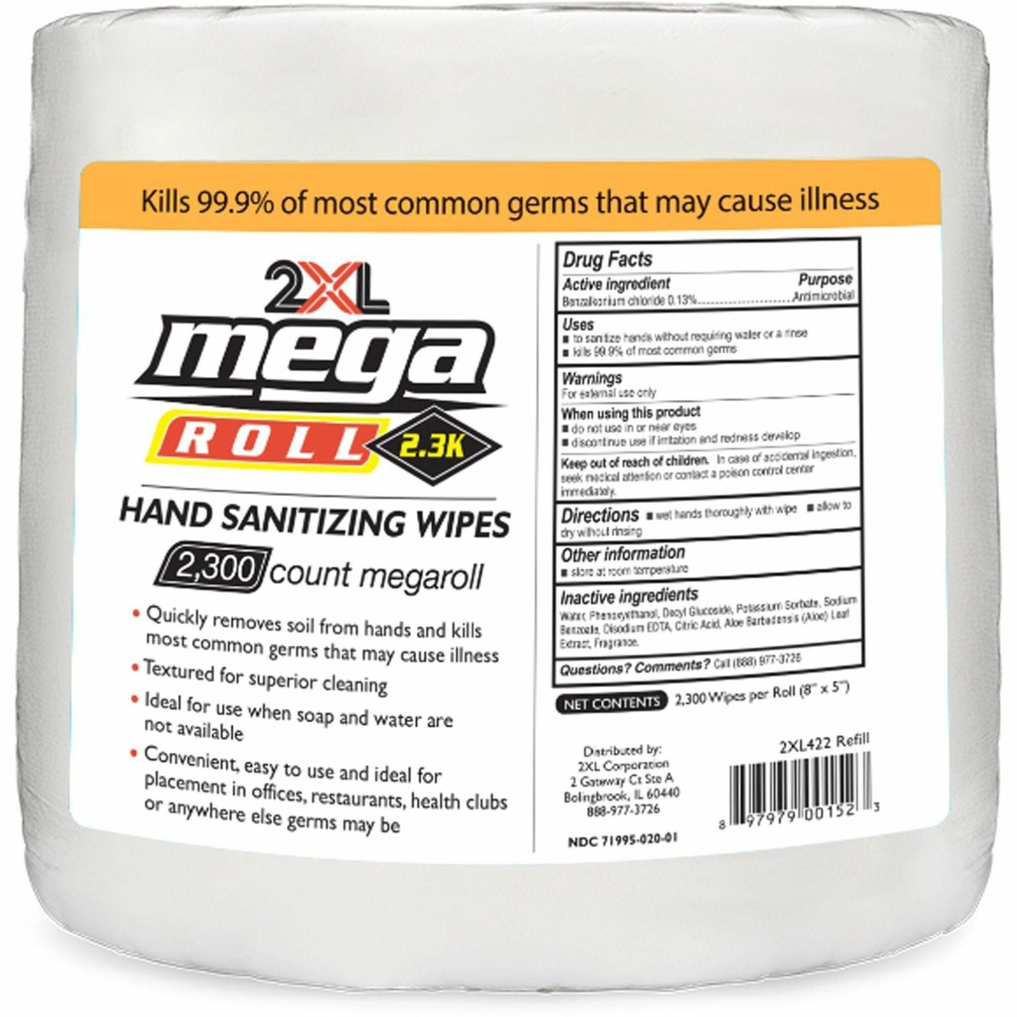 2xl-mega-roll-sanitizing-wipes-white-non-toxic-non-irritating-alcohol-free-phenol-free-bleach-free-ammonia-free-recyclable-for-hand-skin-multi-surface-office-restaurant-hotel-health-club-day-care-school-healthcare-veterinary-cli_txl422 - 1