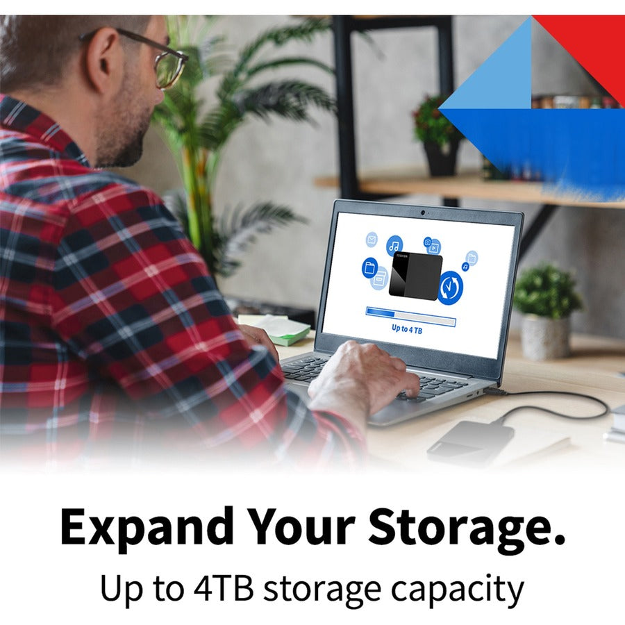 Toshiba Canvio Ready HDTP320XK3AA 2 TB Portable Hard Drive - External - Black - MAC Device Supported - USB 3.0 - 1 Year Warranty