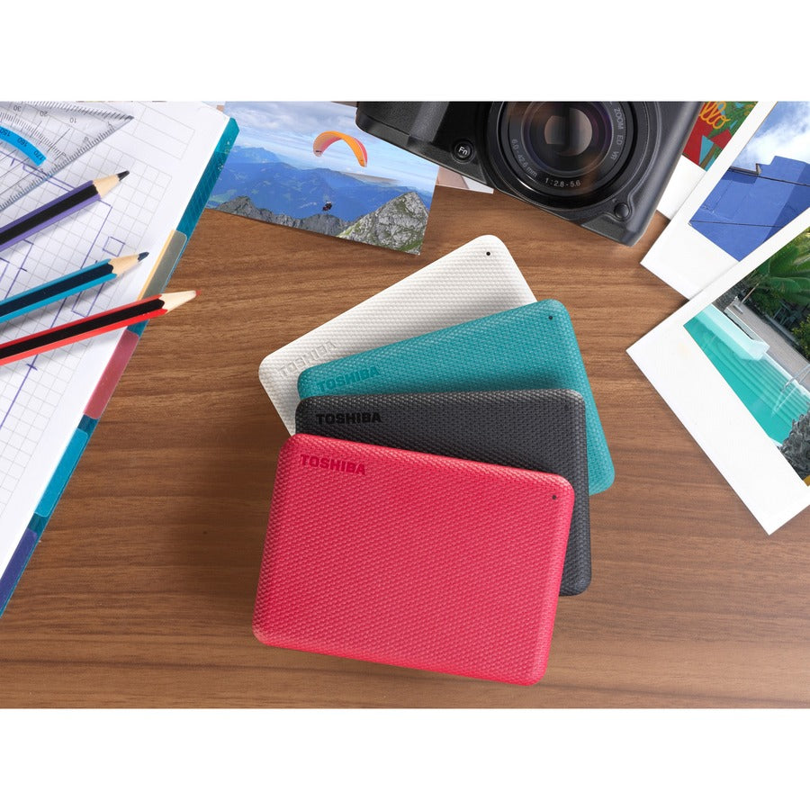 Toshiba Canvio Advance HDTCA20XR3AA 2 TB Portable Hard Drive - External - Red - USB 3.0