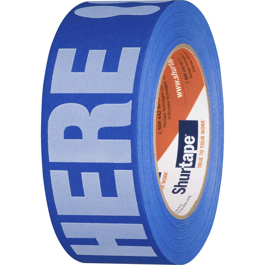Duck STAND HERE Floor Marking Tape - 60 yd Length x 1.88" Width - 1 / Roll - 100 Per Roll - Blue