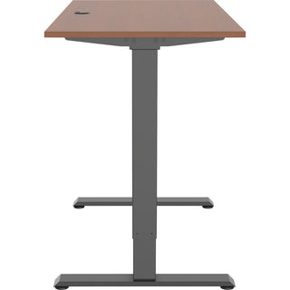 Lorell Height-Adjustable 2-Motor Desk - For - Table TopDark Walnut Rectangle Top - Black T-shaped Base - 176 lb Capacity - Adjustable Height - 28.90" to 47.20" Adjustment - 48" Table Top Length x 24" Table Top Width x 0.70" Table Top Thickness - 47.2