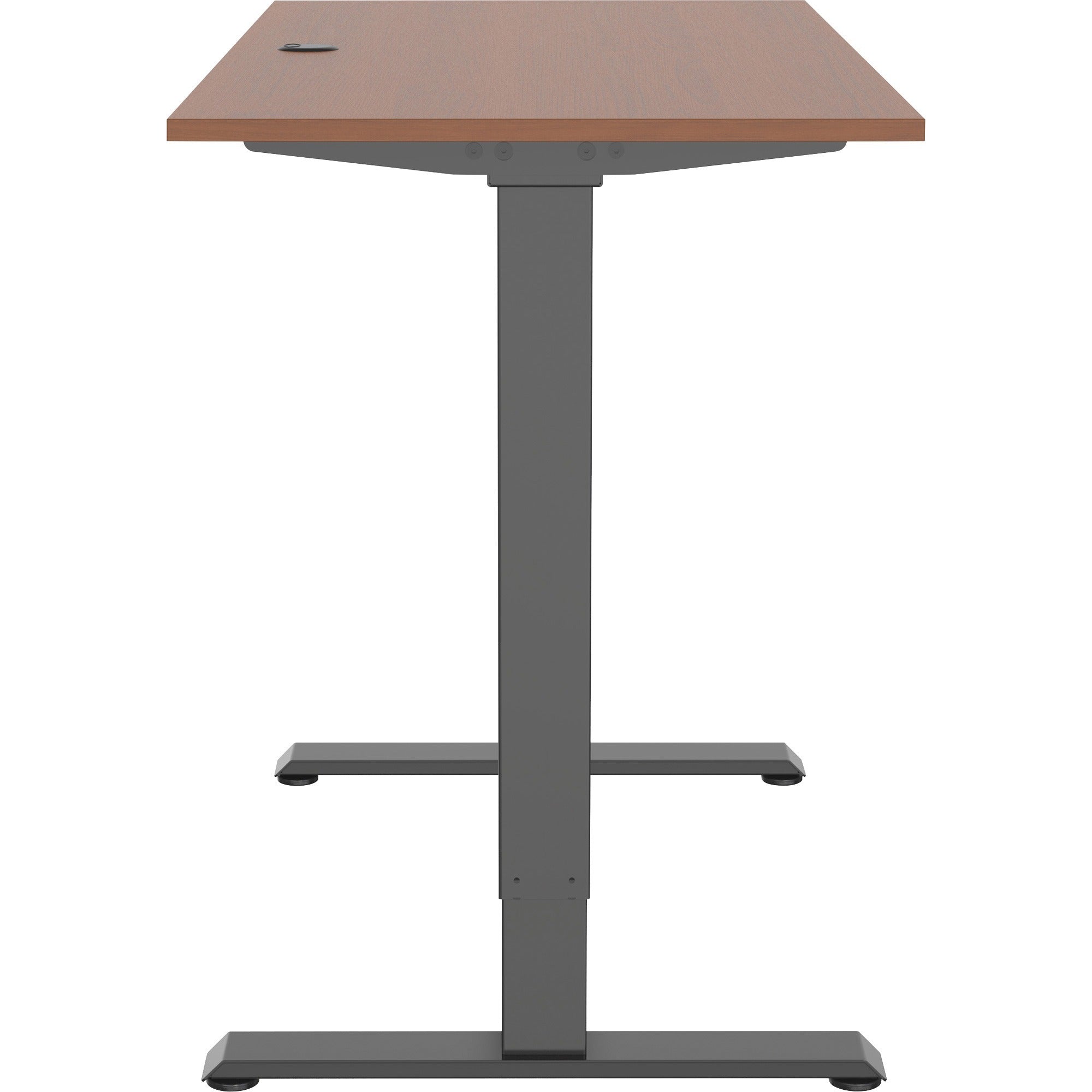lorell-height-adjustable-2-motor-desk-for-table-topdark-walnut-rectangle-top-black-t-shaped-base-176-lb-capacity-adjustable-height-2890-to-4720-adjustment-48-table-top-length-x-24-table-top-width-x-070-table-top-thickness-472_llr03620 - 4