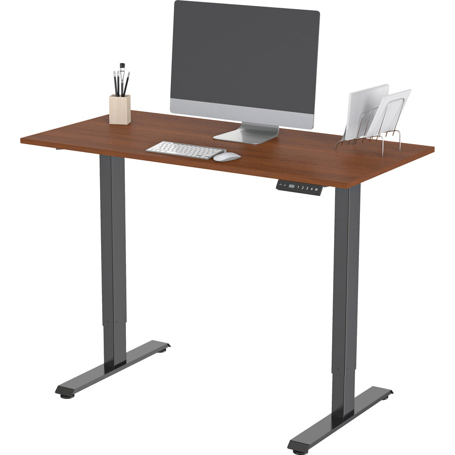 lorell-height-adjustable-2-motor-desk-for-table-topdark-walnut-rectangle-top-black-t-shaped-base-176-lb-capacity-adjustable-height-2890-to-4720-adjustment-48-table-top-length-x-24-table-top-width-x-070-table-top-thickness-472_llr03620 - 6