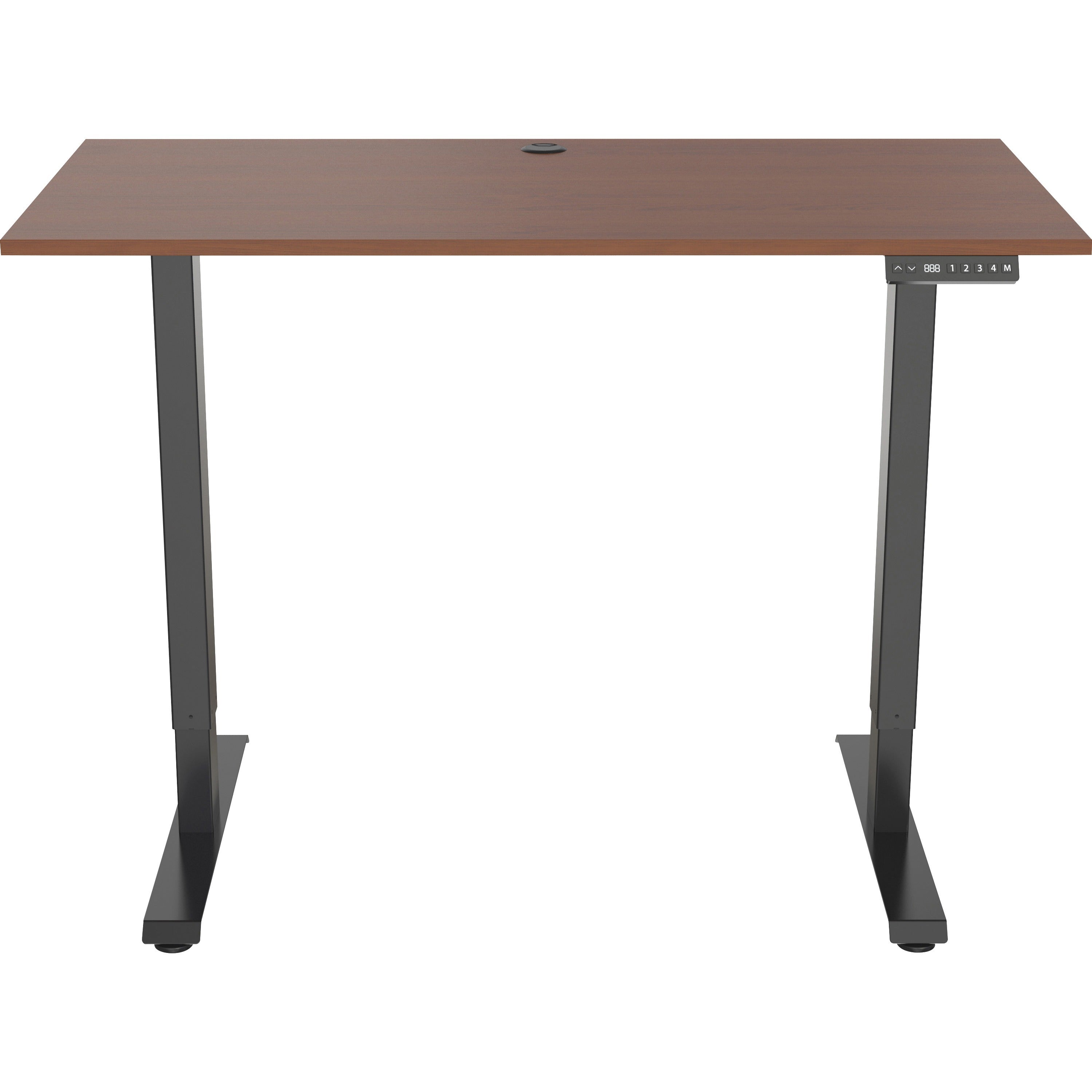 lorell-height-adjustable-2-motor-desk-for-table-topdark-walnut-rectangle-top-black-t-shaped-base-176-lb-capacity-adjustable-height-2890-to-4720-adjustment-48-table-top-length-x-24-table-top-width-x-070-table-top-thickness-472_llr03620 - 2