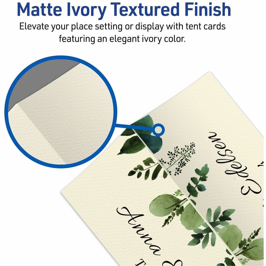 Avery Ivory Matte 2-sided Place Cards - 3.8" - 750/Carton - Ivory