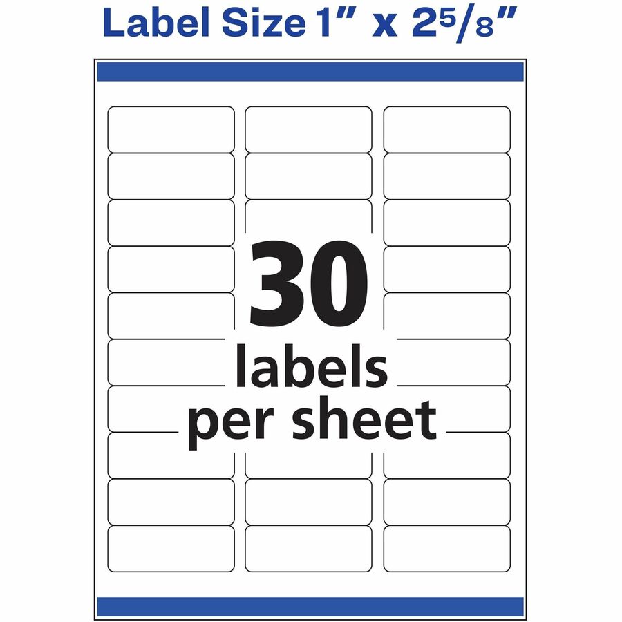 Avery Glossy Clear Address Labels, Sure Feed Technology, Laser/Inkjet, 1" x 2-5/8" , 210 Labels (6585) - Avery Glossy Clear Address Labels, 1" x 2-5/8" , 210 Labels (6585)