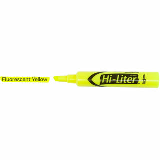 HI-LITER Desk-Style Highlighters, Fluorescent Yellow Ink, Chisel Tip, Yellow/Black Barrel, 200/Box