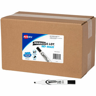 Avery Marks-A-Lot Value Pack Dry Erase Markers - Chisel Marker Point Style - Black - 200 / Carton