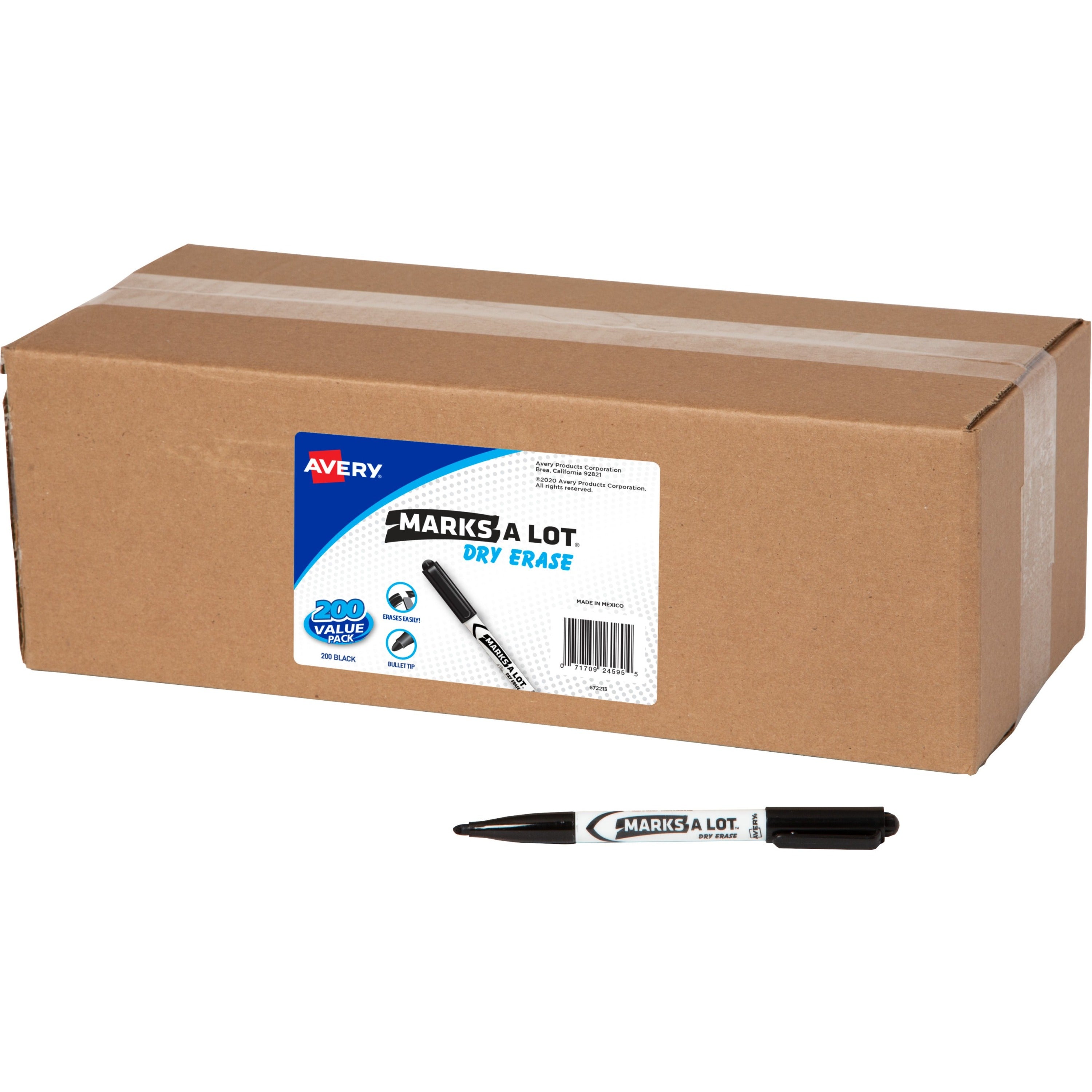 avery-marks-a-lot-value-pack-dry-erase-markers-bullet-marker-point-style-black-200-carton_ave24595 - 1