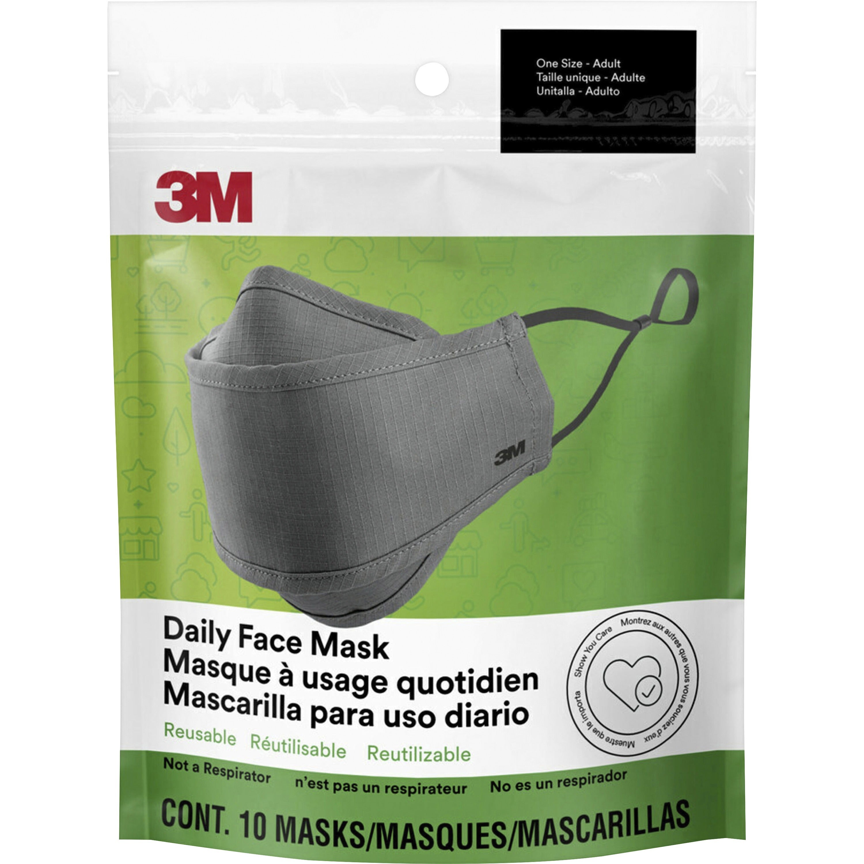 3m-daily-face-masks-recommended-for-face-indoor-outdoor-office-transportation-cotton-fabric-gray-lightweight-breathable-adjustable-elastic-loop-nose-clip-comfortable-washable-10-pack_mmmrfm10010 - 1