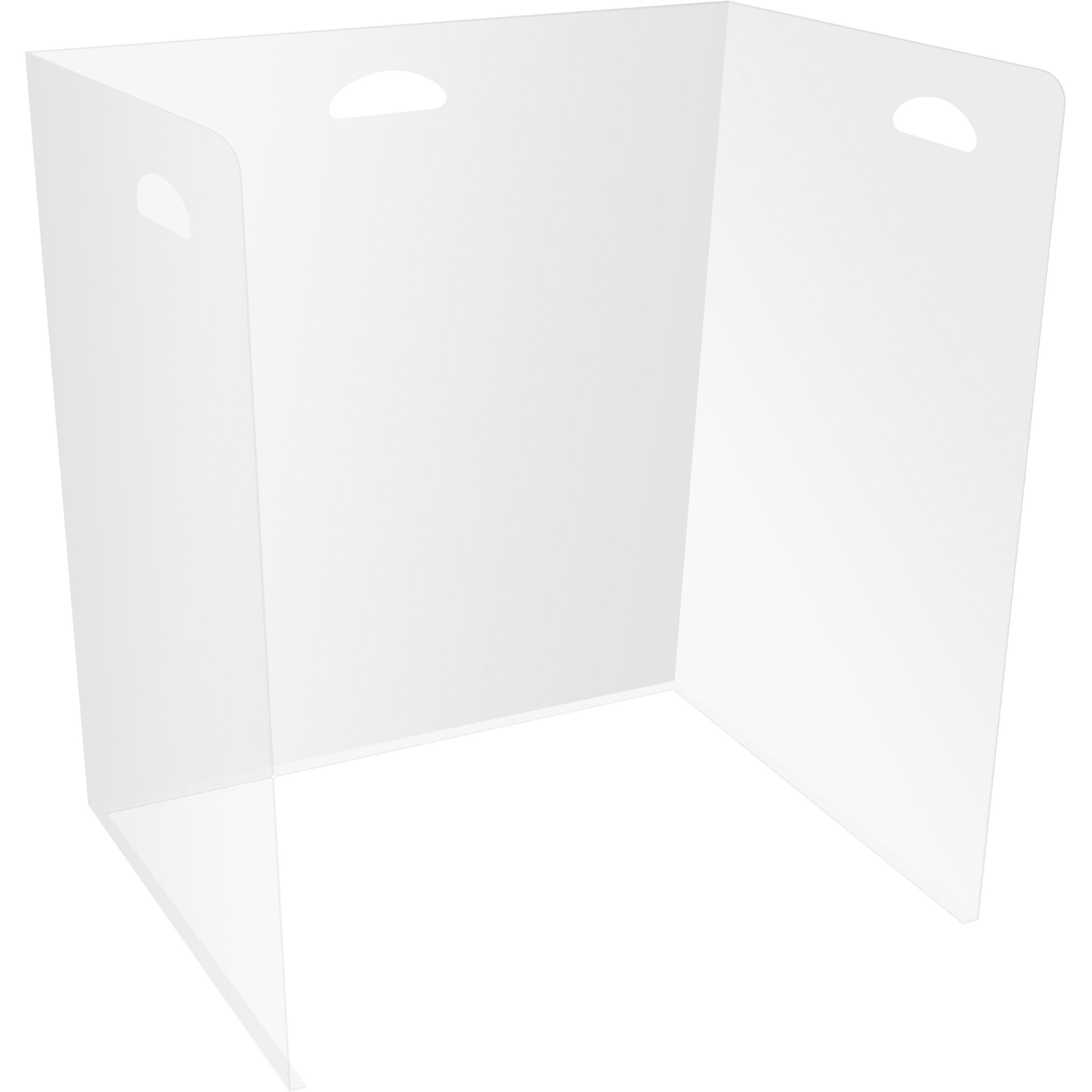 Lightweight Desktop Barriers, 22 x 16 x 24, Polypropylene, Clear, 10/Carton