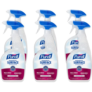 PURELL Foodservice Surface Sanitizer - 32 fl oz (1 quart)Spray Bottle - 6 / Carton - Rinse-free, Fragrance-free - Clear