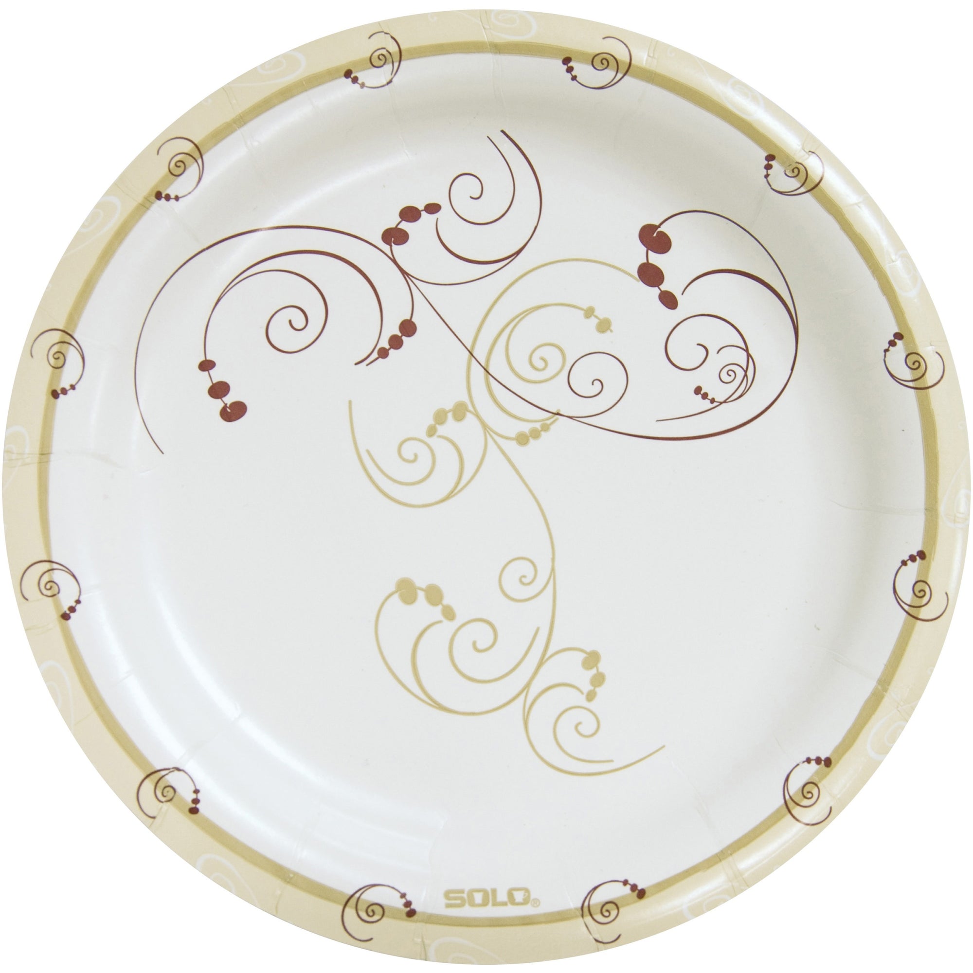 Symphony Paper Dinnerware, Mediumweight Plate, 8.5" dia, Tan, 125/Pack