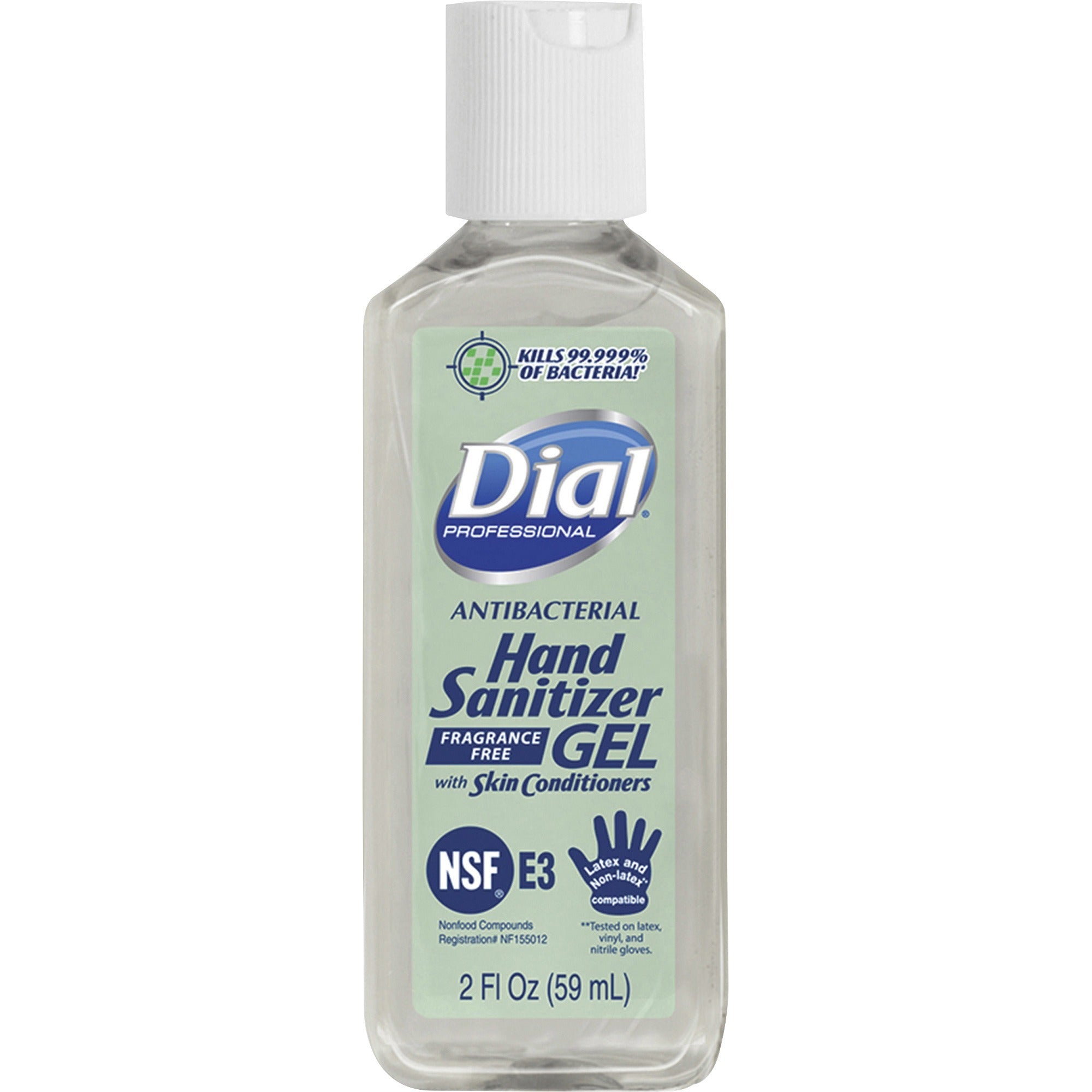 dial-hand-sanitizer-gel-fragrance-free-scent-2-fl-oz-591-ml-bacteria-remover-hand-moisturizing-clear-dye-free-1-each_dia31859 - 1