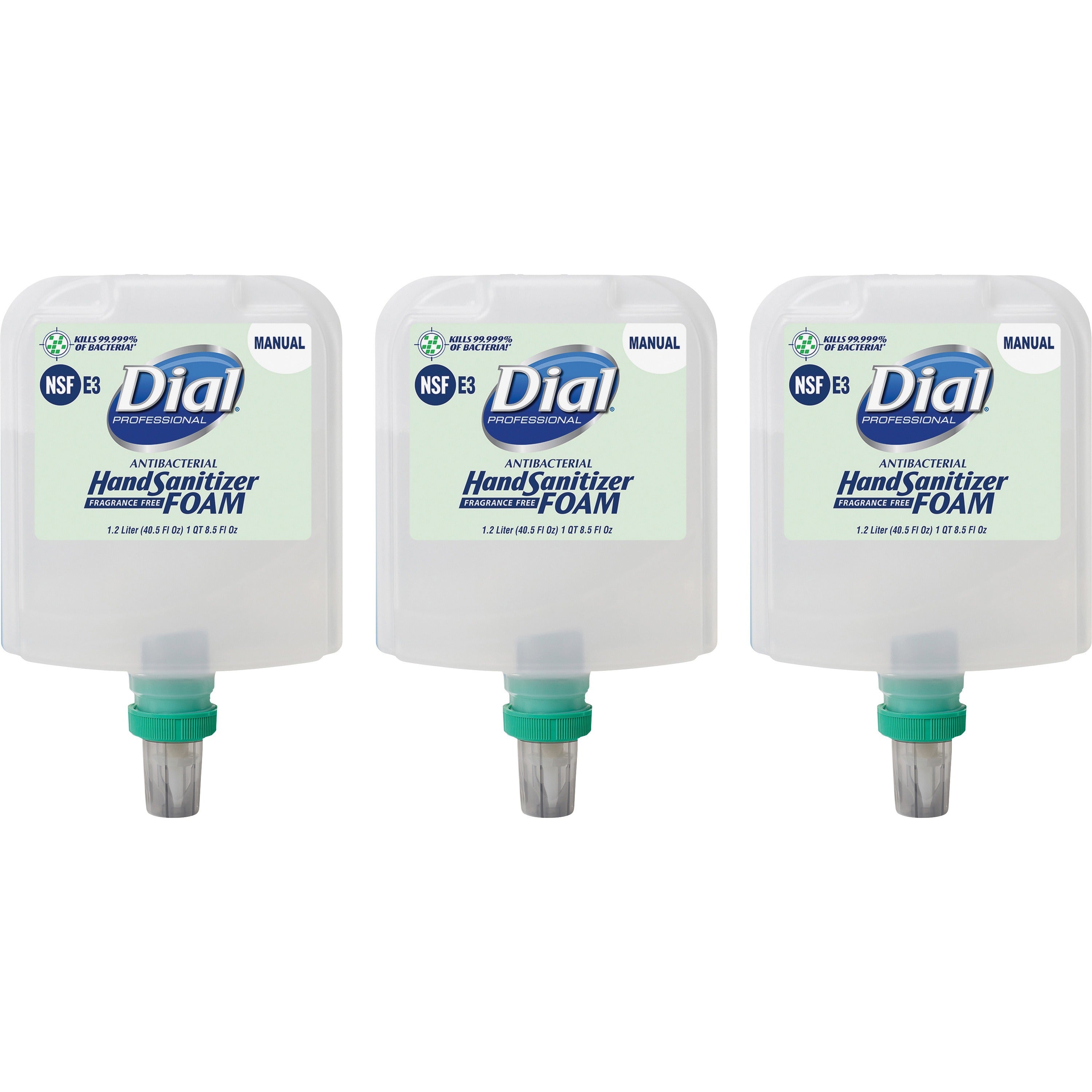 dial-hand-sanitizer-foam-refill-405-fl-oz-11977-ml-bacteria-remover-healthcare-restaurant-school-office-daycare-clear-dye-free-fragrance-free-3-carton_dia19714ct - 1