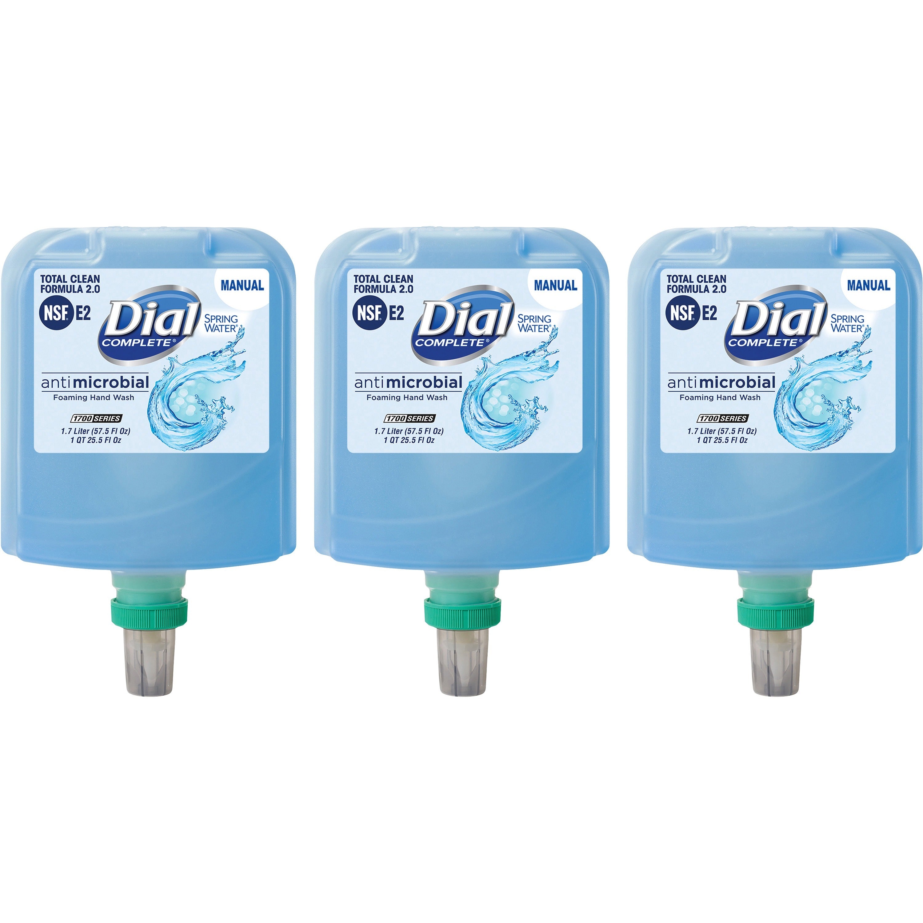 dial-complete-complete-antibacterial-foaming-hand-wash-refill-spring-water-scentfor-575-fl-oz-17005-ml-bacteria-remover-hand-healthcare-school-office-restaurant-daycare-moisturizing-antibacterial-blue-non-drying-3-carton_dia19690ct - 1