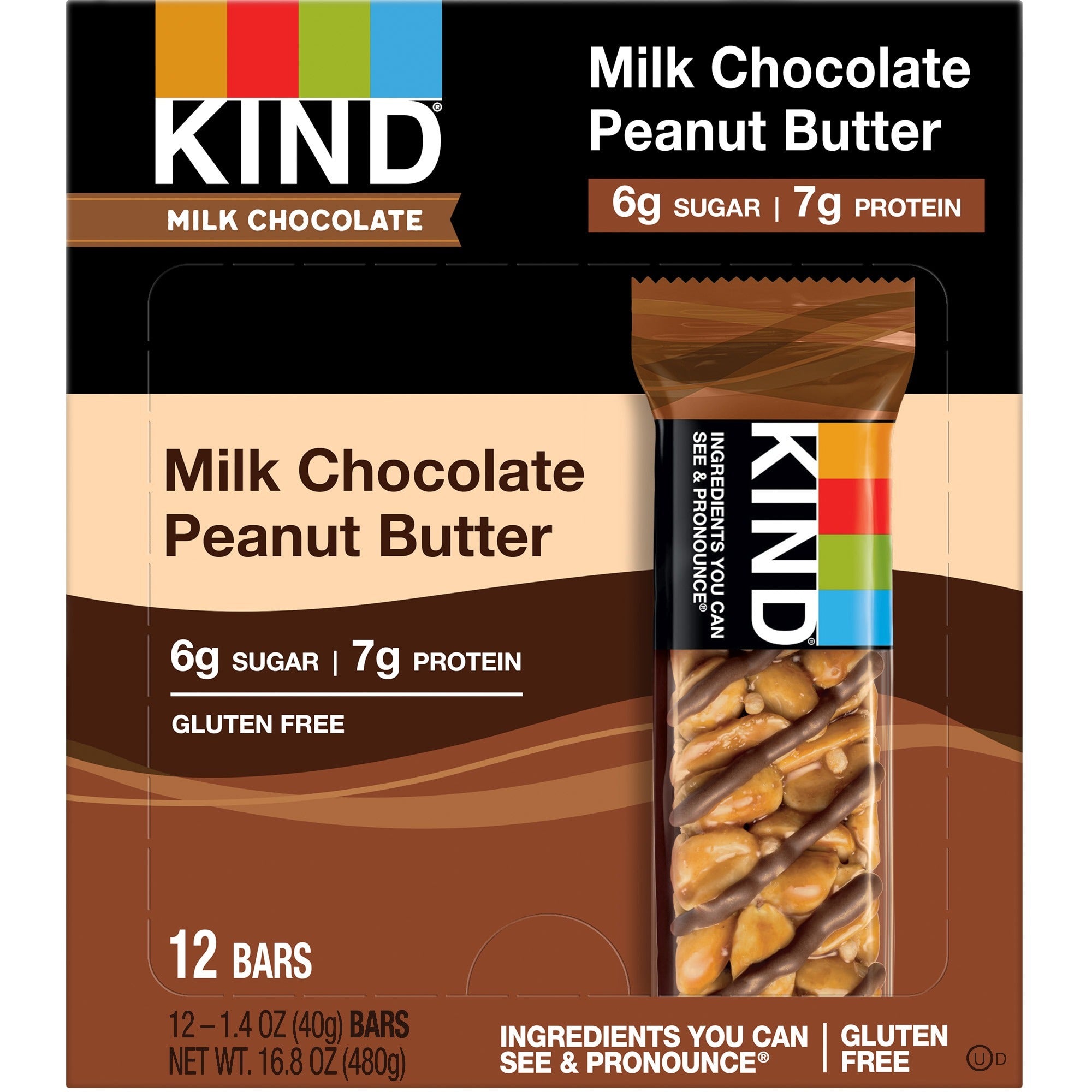 Milk Chocolate Bars, Milk Chocolate Peanut Butter, 1.4 oz Bar, 12/Box