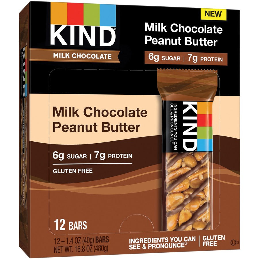 Milk Chocolate Bars, Milk Chocolate Peanut Butter, 1.4 oz Bar, 12/Box
