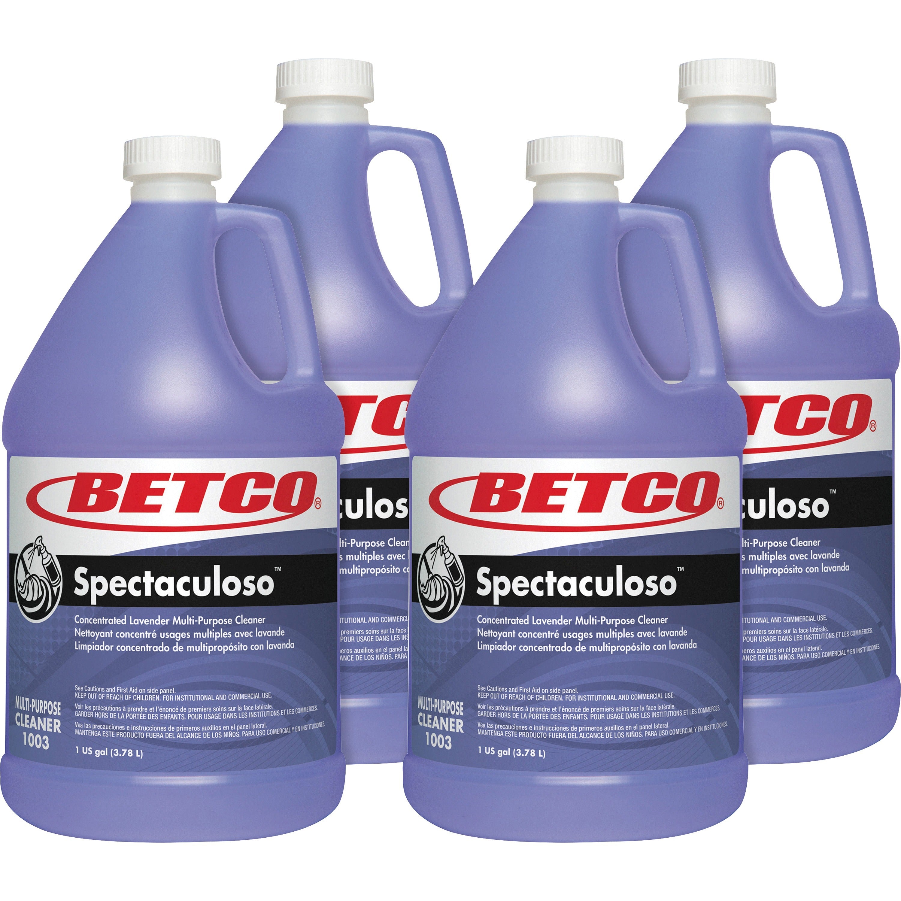 Betco Spectaculoso General Cleaner - Concentrate - 128 fl oz (4 quart) - 4 / Carton - Deodorize, Phosphate-free, Rinse-free, Butyl-free - Purple - 1