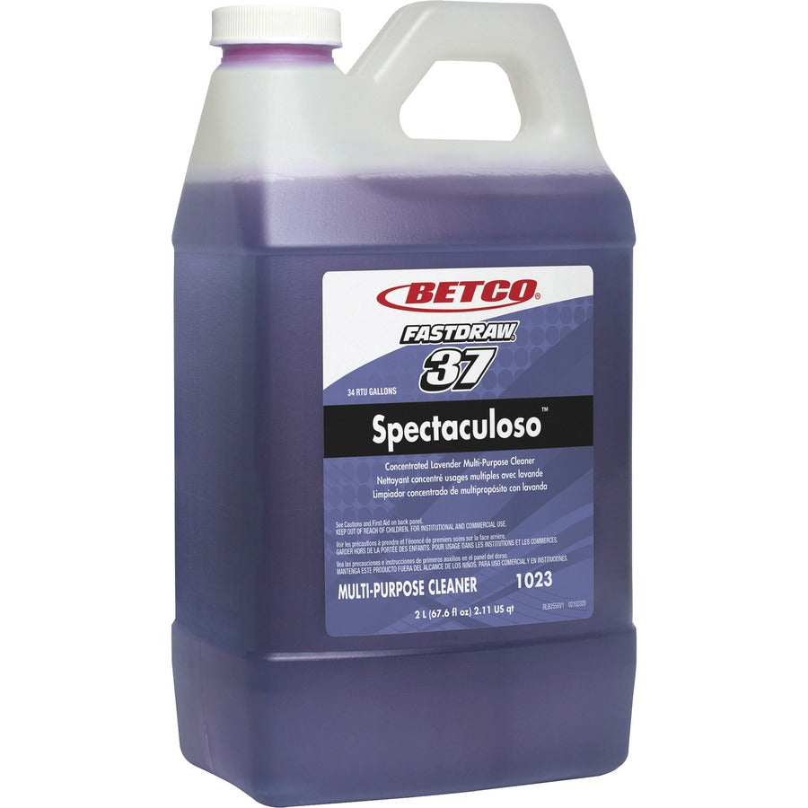 Betco Spectaculoso General Cleaner - FASTDRAW 37 - Concentrate - 67.6 fl oz (2.1 quart) - Lavender Scent - 4 / Carton - Deodorize, Phosphate-free, Rinse-free, Spill Proof, Chemical Resistant, Butyl-free - Purple