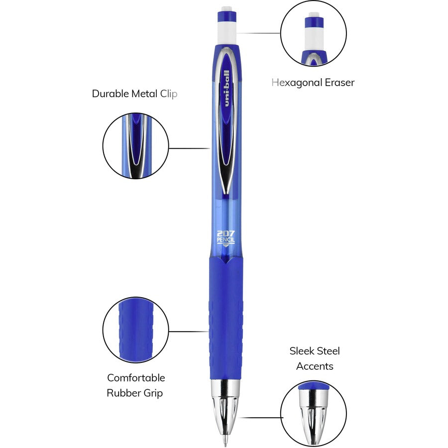 207 Mechanical Pencil, 0.7 mm, HB (#2), Black Lead, Blue Barrel, Dozen