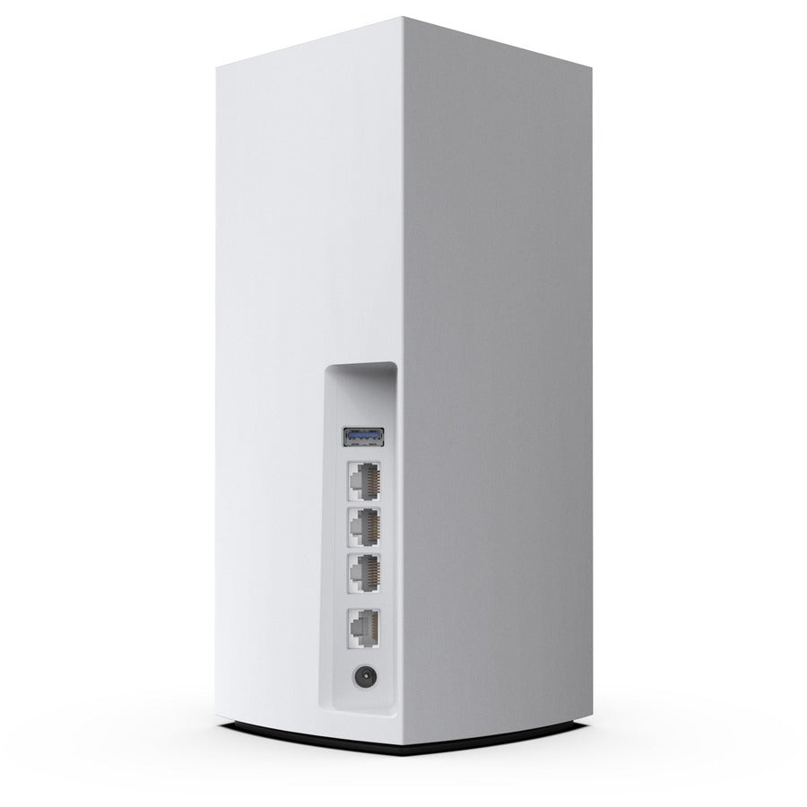 Linksys Velop MX4200 Wi-Fi 6 IEEE 802.11ax Ethernet Wireless Router - 2.40 GHz ISM Band - 5 GHz UNII Band - 9 x Antenna(9 x Internal) - 525 MB/s Wireless Speed - 3 x Network Port - 1 x Broadband Port - USB - Gigabit Ethernet - Desktop