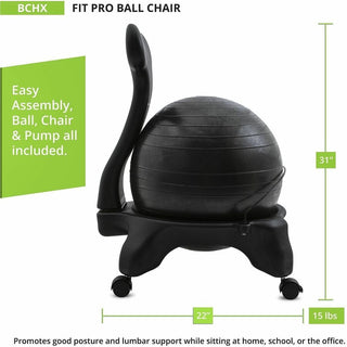 FitPro Ball Chair, Supports Up to 200 lb, Gray