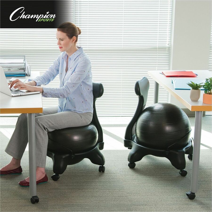 FitPro Ball Chair, Supports Up to 200 lb, Gray