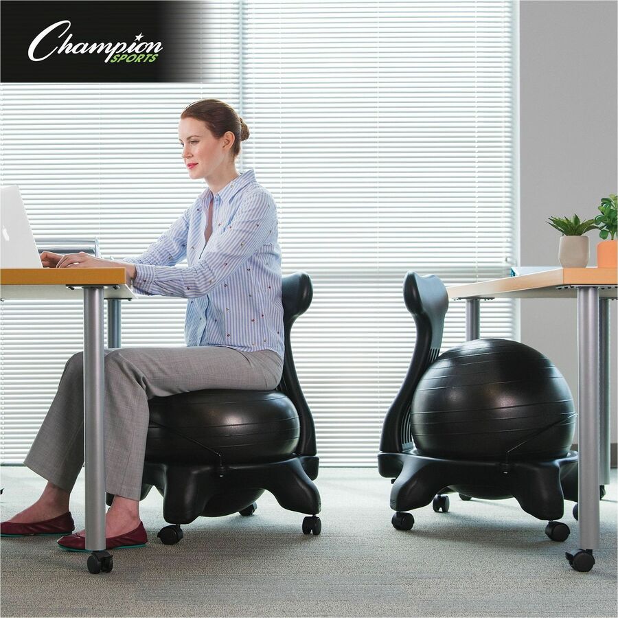 FitPro Ball Chair, Supports Up to 200 lb, Gray