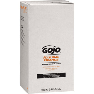 Gojo Natural Orange Pumice Hand Cleaner - Citrus ScentFor - 1.3 gal (5 L) - Oil Remover, Grease Remover, Dirt Remover, Soil Remover - Hand - White - Fast Acting - 2 / Carton