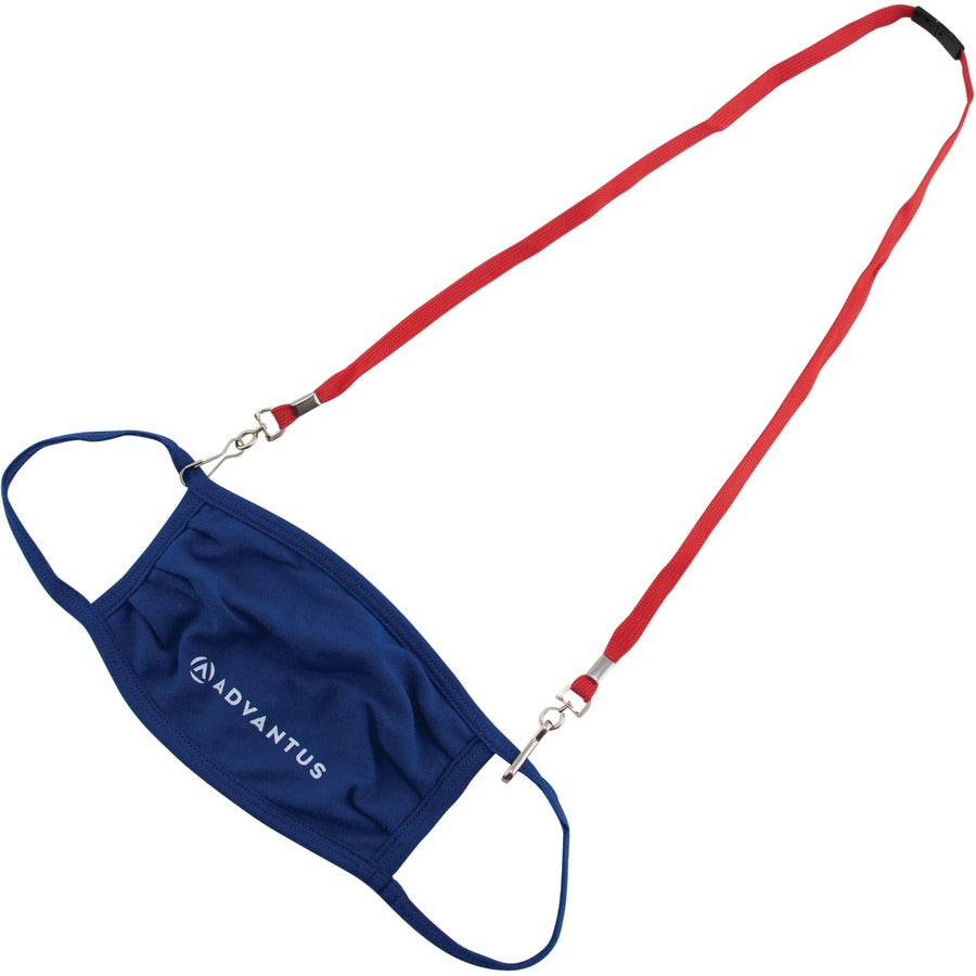 Advantus Face Mask Lanyard - 10 / Pack - J-Hook Attachment - 30" Length - Red