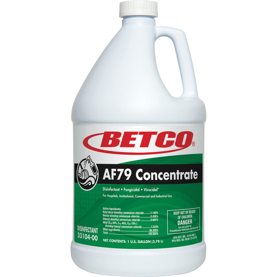 Betco AF79 Concentrate Disinfectant - Concentrate - 128 fl oz (4 quart) - Ocean Breeze Scent - 4 / Carton - Deodorize, Disinfectant, Non-abrasive - Green - 2