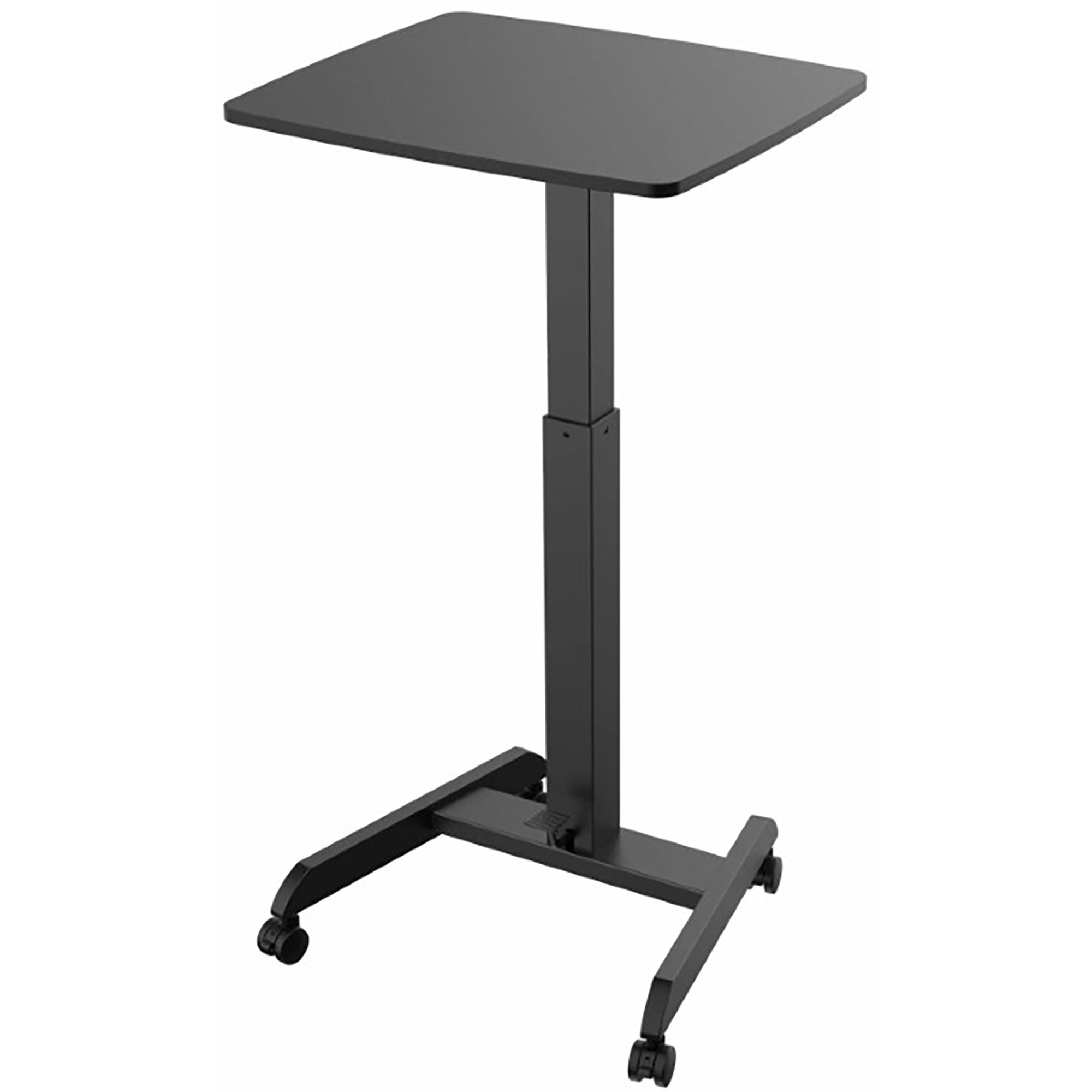 Mobile Sit-to-Stand Desk, 23.5 x 20.5 x 29.75 to 44.25, Black